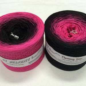 Flaming Star - Hot Pink Gradient Yarn - Hot Pink Cotton Yarn - Hot Pink Acrylic Yarn - Wolltraum Yarn - Crochet Yarn - Knit - Hot Pink Yarn