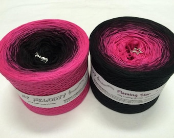 Flaming Star - Hot Pink Gradient Yarn - Hot Pink Cotton Yarn - Hot Pink Acrylic Yarn - Wolltraum Yarn - Crochet Yarn - Knit - Hot Pink Yarn