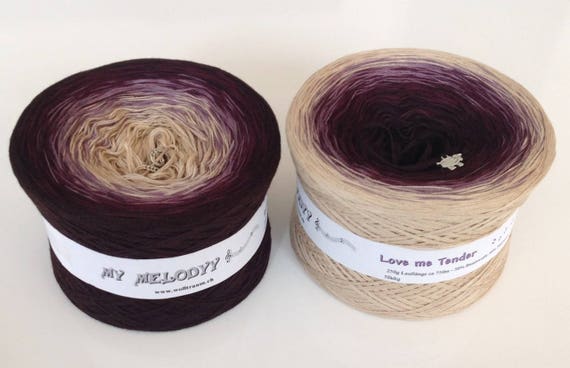 Love Me Tender - Gradient Yarn - Crochet Yarn - Knitting Yarn - Wolltraum Yarn - Ombré Yarn - Shawl Yarn - Beige Yarn - Purple Yarn - Yarn