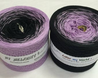 Color My World 1 - Purple and Black Yarn - Gradient Yarn - Cotton Yarn - Acrylic Yarn - Two Colored Yarn - Wolltraum Yarn - Ombre Yarn