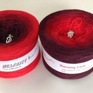 Burning Love - Burgundy Gradient Yarn - Red Cotton Yarn, Red Acrylic Yarn - Wolltraum Yarn - Red Ombre Yarn - Red Yarn - Fingering Yarn