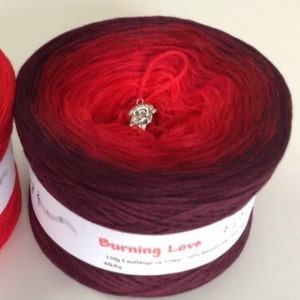 Burning Love Burgundy Gradient Yarn Red Cotton Yarn, Red Acrylic Yarn Wolltraum Yarn Red Ombre Yarn Red Yarn Fingering Yarn image 2