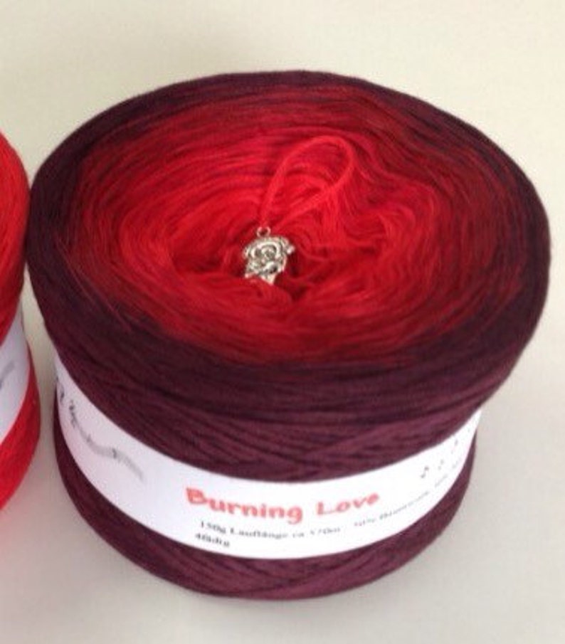 Burning Love Burgundy Gradient Yarn Red Cotton Yarn, Red Acrylic Yarn Wolltraum Yarn Red Ombre Yarn Red Yarn Fingering Yarn image 2