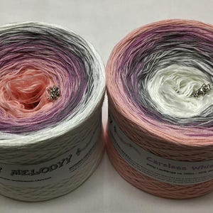 Careless Whisper - Gradient Yarn - Crochet Yarn - Knitting Yarn - Wolltraum Yarn - Ombré Yarn - Shawl Yarn - White Yarn - Pink Yarn - Yarn