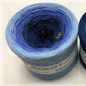 Jeans On 4 Ply Yarn Blue Gradient Yarn Crochet Yarn Knitting Yarn Melodyy by Wolltraum Color Changing Ombré Yarn Hand tied image 3
