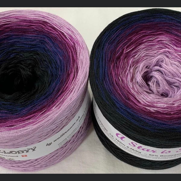 A Star Is Born - Purple and Black Yarn - Gradient Yarn - 4ply Yarn - Ombre Yarn - Garnet - Wolltraum Yarn - Fingering Yarn - Yarn
