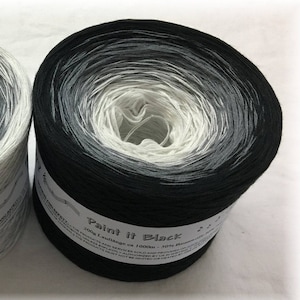 Paint It Black - Black Gradient Yarn - Crochet Yarn - Knitting Yarn - Wolltraum Yarn - Ombré Yarn - Clothing Yarn - Black Cotton Yarn