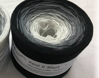 Paint It Black - Black Gradient Yarn - Crochet Yarn - Knitting Yarn - Wolltraum Yarn - Ombré Yarn - Clothing Yarn - Black Cotton Yarn