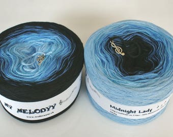 Midnight Lady - Blue Yarn - Crochet Yarn - Knitting Yarn - Wolltraum Yarn - Blue Gradient - Ombré Yarn - Blue Cotton Yarn -Blue Acrylic Yarn