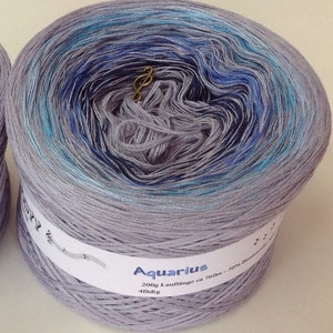 Aquarius - Ombre Yarn - Super Fine Yarn - Blue Acrylic Yarn - Blue Cotton Yarn - Grey Acrylic Yarn - Grey Cotton Yarn - Wolltraum Yarn