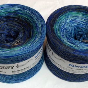 Waterslides - Blue Yarn - Ocean Color Yarn - Gradient Yarn - Wolltraum Yarn - Crafty Gift - Ombre Yarn - Shades of Blue Yarn - Birthday Yarn