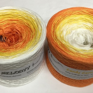 Candy Corn - Halloween Yarn - Wolltraum - Orange Yellow White Yarn - Candy Corn Yarn - Cotton Yarn - Yarn - Fingering Yarn - Costume DIY