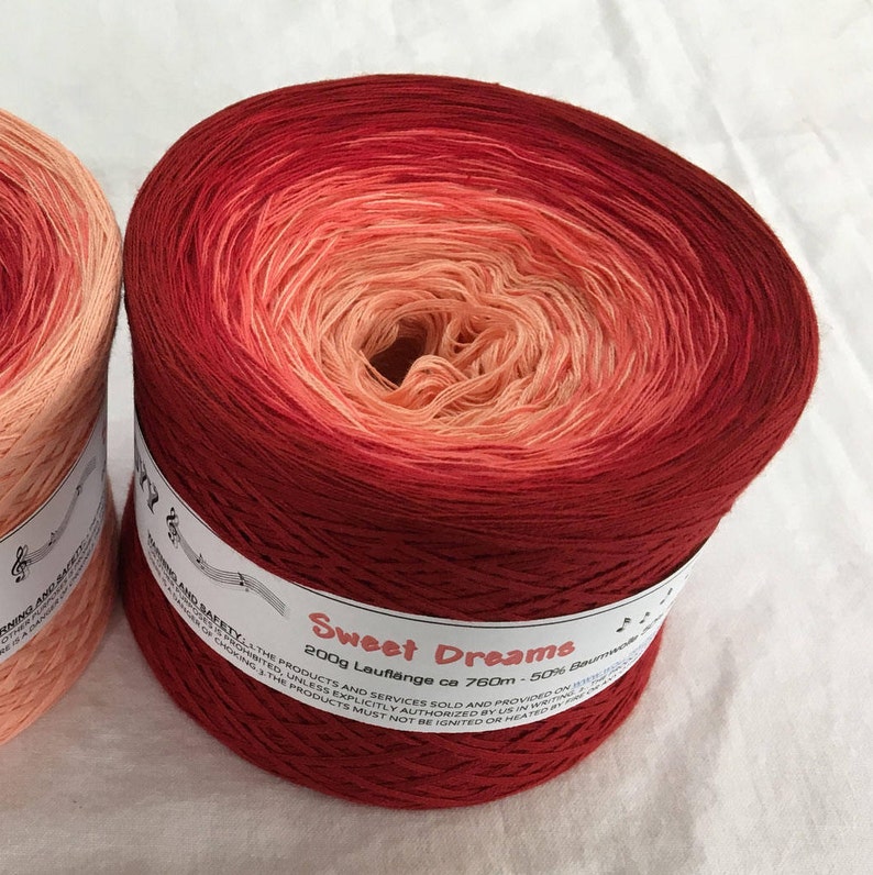Sweet Dreams Ombre Yarn Red Cotton Yarn Red Acrylic Yarn Etsy