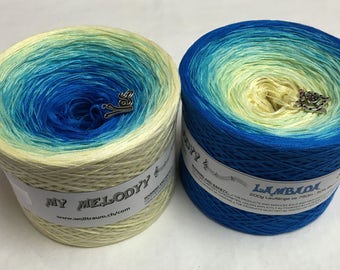 Lambada - 4 Ply - Blue Green Gradient Yarn - Crochet Yarn - Knitting Yarn - Melodyy by Wolltraum - Color Changing - Ombré Yarn - Hand tied