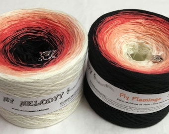 Fly Flamingo - 4 Ply Yarn - Gradient Yarn - Cotton Acrylic Yarn - My Melodyy by Wolltraum - Ombre Yarn - Specialty Yarn - Pink Yarn