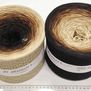 Indian Girl - Brown Yarn - Gradient Yarn - Sport Weight Yarn - Color Changing Yarn - Ombre Yarn -  Hand Tied Yarn -Wolltram Yarn -Black Yarn