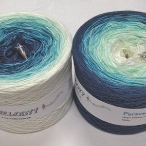 Forever - Gradient Yarn - Blue Cotton Yarn - Blue Acrylic Yarn - Melodyy by Wolltraum - Ombré Yarn - Yarn from Switzerland - Crochet Yarn