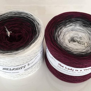 The Lady Is A Vamp - Maroon and Black Yarn - Gradient Yarn - Burgundy Yarn - Ombre Yarn - Garnet - Wolltraum Yarn - Fingering Yarn - Yarn