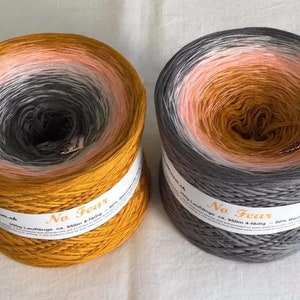 No Fear - Curry and Mid Grey Yarn -Crochet Yarn - Knitting Yarn - Wolltraum Yarn - Ombré Yarn - Clothing Yarn - Cotton Blend - Gradient Yarn