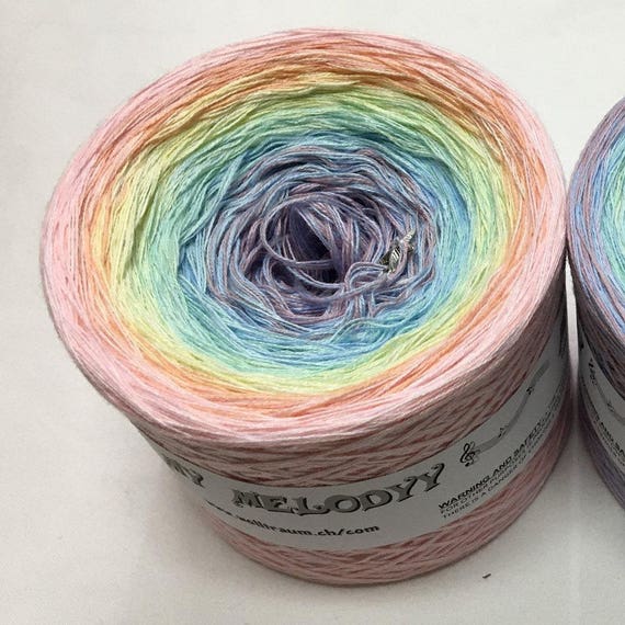 oAutoSjy 240m Long Gradient Colorful Cake Yarn Soft Cotton Yarn for  Knitting and Crocheting Hand Knitted Yarn Multicolored Yarn DIY Craft  Knitting