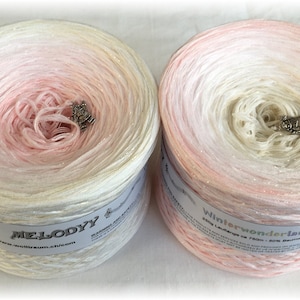 Winter Wonderland #1 - Christmas Yarn - Pink White Yarn - Gradient Yarn - Wolltraum Yarn - Crafty Gift - Yarn Gift -Ombre Yarn -Glitter Yarn