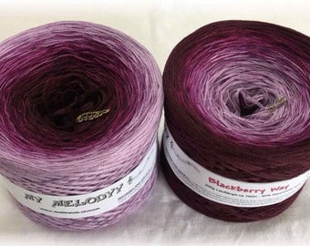 Blackberry Way - Purple Gradient Yarn - Purple Crochet Yarn - Purple Knitting Yarn - Wolltraum Yarn - Purple Ombré Yarn - Purple Cotton Yarn