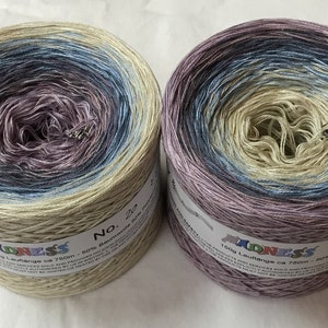 Madness 20 - Gradient Yarn - Wolltraum Yarn - Cotton Yarn - Acrylic Yarn - Purple Yarn - Beige Yarn - Lace Weight Yarn - 3 Ply Yarn