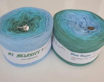 Blue Bayou - Gradient Yarn - Cotton Acrylic Yarn - Melodyy by Wolltraum - Color Changing Yarn - Ombré Yarn - Hand tied - Crochet - Knitting