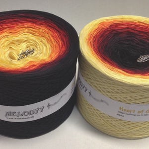 Heart of Gold - Crochet Yarn - Knitting Yarn - Gradient Yarn - Melodyy by Wolltraum -  Ombré Yarn - Color Changing - Yellow Yarn -4 Ply Yarn