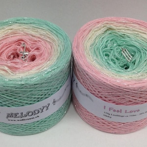 I Feel Love with Glitter - Glitter Gradient Yarn - Cotton Blend Yarn - My Melodyy by Wolltraum - Sparkly Yarn - Ombre Yarn - Pastel Yarn