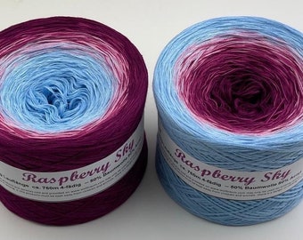 Raspberry Sky - Aqua and Blackberry Yarn - 4 Ply - Gradient Yarn - Crochet Yarn - Knitting Yarn - Ombré Yarn -Color Changing Yarn -Wolltraum