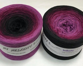 Infinity - Yarn - Soft Yarn - Gradient Yarn - Wolltraum Yarn - 3 Ply Yarn - Gift - Yarn Gift - Ombre Yarn - Purple Yarn - Glitter Yarn