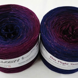 This Flight Tonight - Purple Yarn - Glitter Yarn - Gradient Yarn - Wolltraum Yarn - 3 Ply Yarn - Dark Gradient - Ombre Yarn - Dark Purple