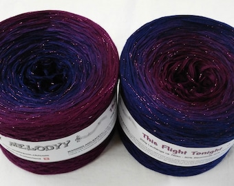 This Flight Tonight - Purple Yarn - Glitter Yarn - Gradient Yarn - Wolltraum Yarn - 3 Ply Yarn - Dark Gradient - Ombre Yarn - Dark Purple