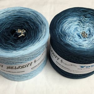 You - Blue Gradient Yarn - Blue Cotton Yarn - Blue Acrylic Yarn - My Melodyy by Wolltraum - Gradient Yarn - Blue Specialty Yarn - Blue Yarn