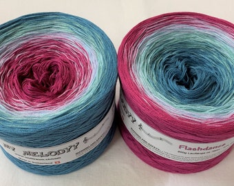 FlashDance - Petrol and Raspberry Yarn - 4 Ply - Gradient Yarn - Crochet Yarn - Knitting Yarn - Ombré Yarn - Color Changing Yarn - Wolltraum