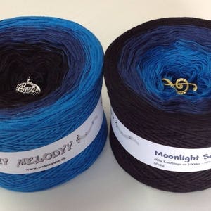 Moonlight Sonata - Navy Blue Yarn - Crochet Gradient Yarn - Knitting Yarn - Wolltraum Yarn - Ombré Yarn - Cotton Yarn - Acrylic Yarn - Yarn