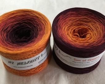 Sunset of Jamaica - Ombre Yarn - Cotton Acrylic Blend Yarn - Wolltraum Yarn - Fingering Weight - Super Fine Yarn - Ombre Yarn -Made to Order