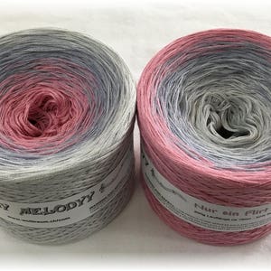 Flirt - Pink Gradient Yarn - Gray Crochet Yarn - Grey Knitting Yarn - Wolltraum Yarn - Gray Ombré Yarn - Clothing Yarn - Soft Yarn - Yarn