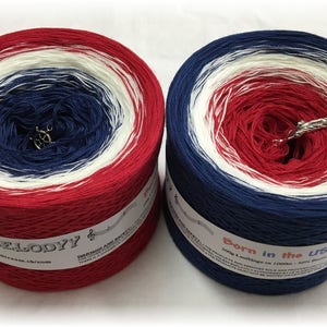 Born In The USA - Red White and Blue Yarn - Flag Yarn - Wolltraum Yarn - American Pride Yarn - Patriotic Yarn - American Flag Yarn