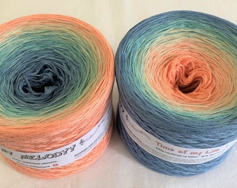 Time Of My Life - Gradient Yarn - Cotton Acrylic Blend Yarn - Wolltraum Yarn - Quartz and Dove Blue Yarn - Crochet - Knitting - Mothers Day