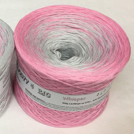 Whisper - Pink Gradient Yarn - Cotton Acrylic Yarn Blend - Hand Tied Yarn - DK Weight - Color Changing - Pink - Gray - My Melodyy Wolltraum