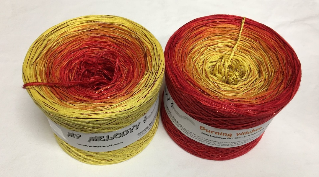 Fire Color Yarn Burning Witches - Halloween Yarn - Fire Yarn - Glitter Yarn - Cotton ...