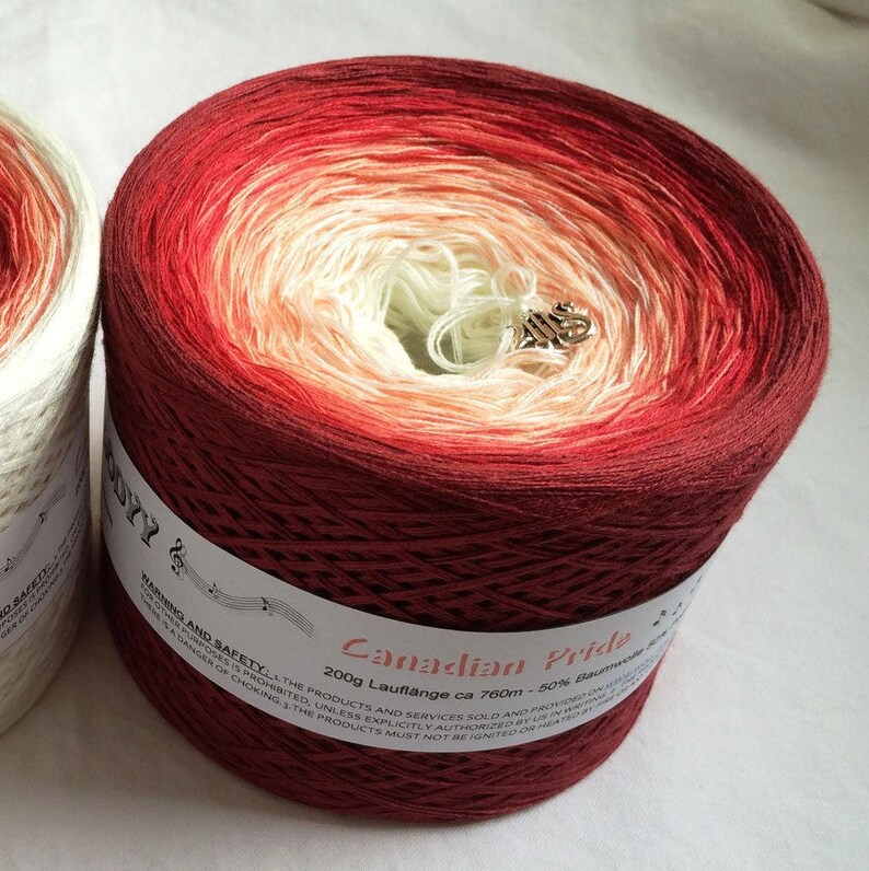Canadian Pride Red and White Yarn Flag Yarn Wolltraum Etsy
