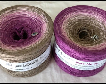 Wake Me Up - Wolltraum Yarn - Purple and Brown Yarn - Gradient Yarn - My Melody Yarn - Yarn Gift - Ombre Yarn - Oleander Yarn - Glitter Yarn