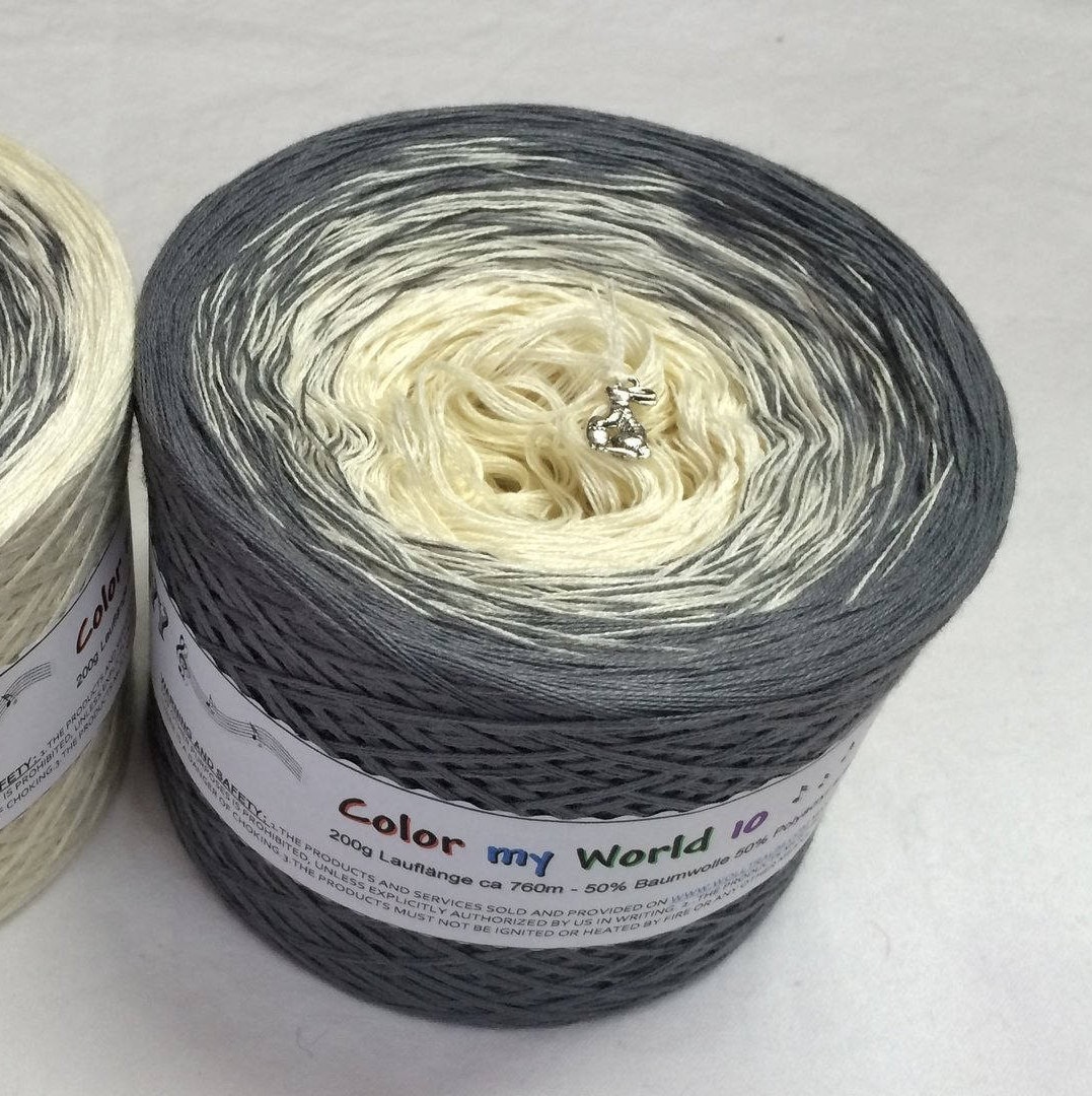 Color My World 10 Gray and Cream Yarn Gray Yarn Off Etsy