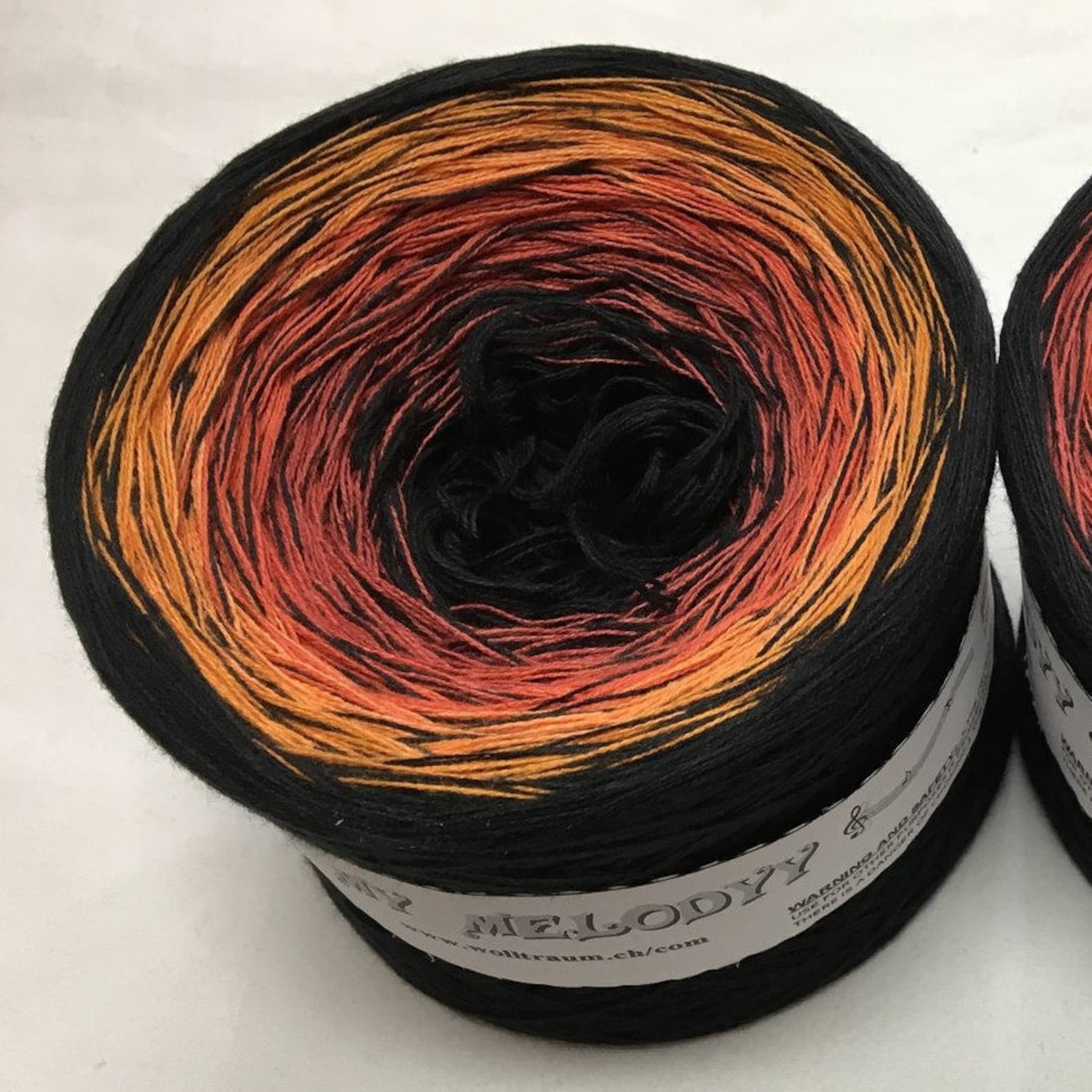 Rising Sun Black and Orange Yarn Gradient Yarn Black Etsy