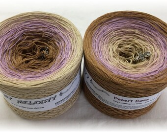 Desert Rose - Gradient Yarn - Brown Cotton Yarn - Brown Acrylic Yarn - Purple Cotton Yarn - Purple Acrylic Yarn - Wolltraum Yarn -Ombre Yarn