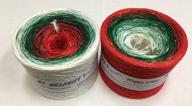 Happy Xmas Christmas Yarn Holiday Yarn Gradient Yarn | Etsy