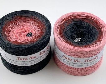 Into The Mystic - Pink and Gray Yarn - 3 Ply - 4 Ply - Crochet Yarn - Knitting Yarn - Wolltraum - Gradient - Ombré Yarn - fingering weight